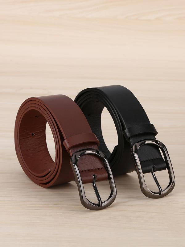 Women's Fashionable Solid Color Buckle Belt, Casual Waistband for Jeans, Fashion Belt for Party, Daily Clothing Decor, Trendy All-match & Exquisite Belt for Gift