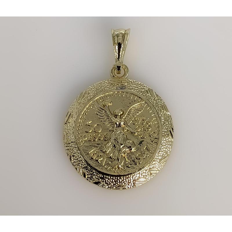 Plated Mexican Centenario Coin 50 Pesos Pendant