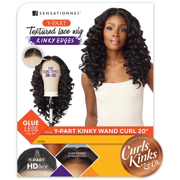 Sensationnel Curls Kinks & Co Glueless Textured HD Lace Front Wig - Y-PART KINKY WAND CURL 20