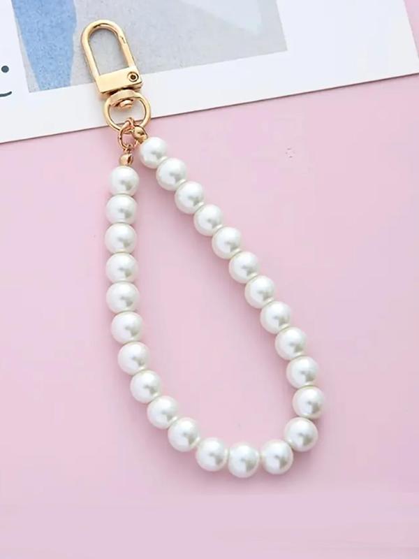 Faux Pearl Bead Decor Keychain,  Elegant Keychain for Women & Girls, Fashion Keychain for Daily Clothing Decor, Trendy All-match & Exquisite Keychain for Birthday Gift