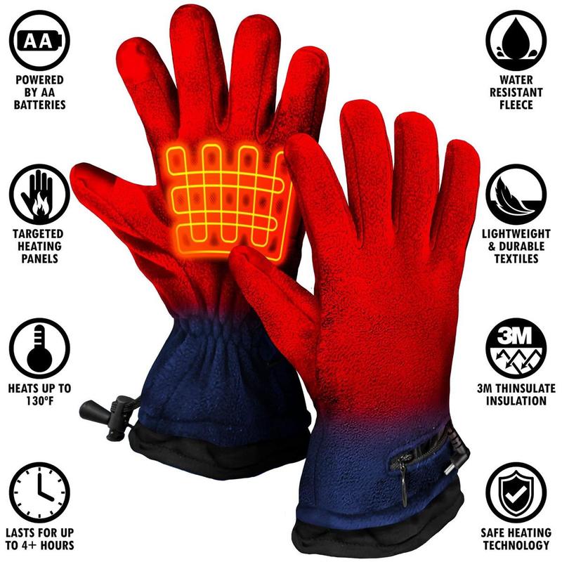 ActionHeat AA Battery Heated Fleece Gloves