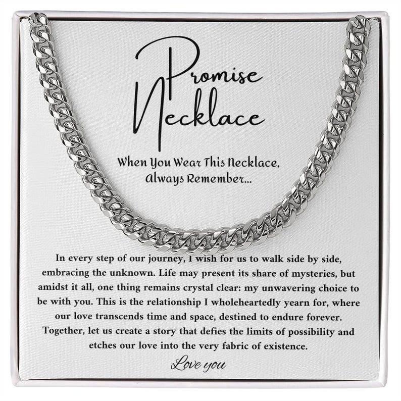 Promise Necklace For Him, Sentimental Gifts For Boyfriend, To My Man Necklaces, Birthday Valentine Anniversary Gift