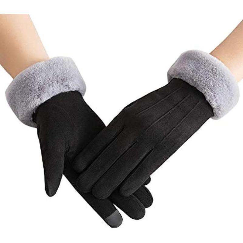 Cozy Touchscreen Gloves for Women - Thermal Lined, Elastic Cuff, Texting Compatible, Winter Warmth - Fashionable & Functional Accessory