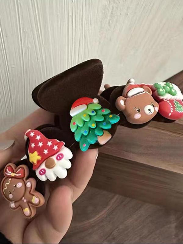 Cute Christmas Themed Hair Claw, Fashionable Hair Accessories for Women & Girls, Minimalist Headwear Suitable for Thick Hair