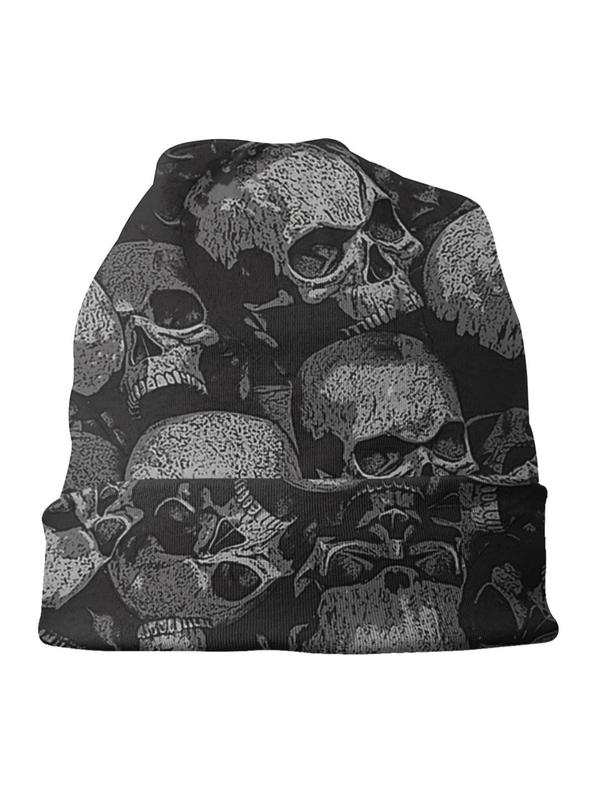 Punk Skull Beanie Hat, Casual Trendy Beanie Hat, Fashionable Beanie Hat for Men & Women for All Season