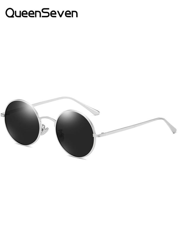 Unisex Punk Style Round Frame Sunglasses, Vintage Trendy Sunglasses, Fashionable Sunglasses for Outdoor Activities