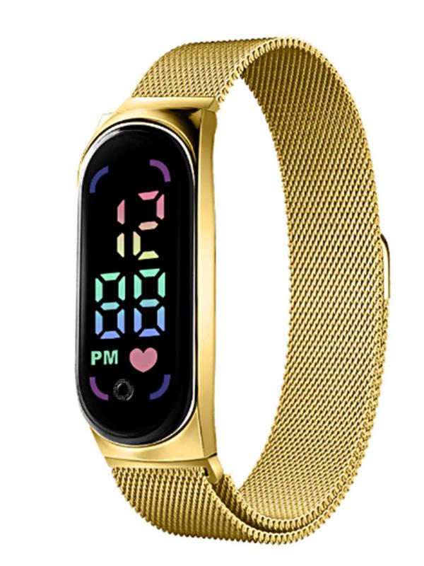 Women's Fashion Digital Watch, 2024 New Style Casual Digital Watch with Magnetic Milanese Strap, Trendy All-match & Exquisite Watch for Birthday Gift