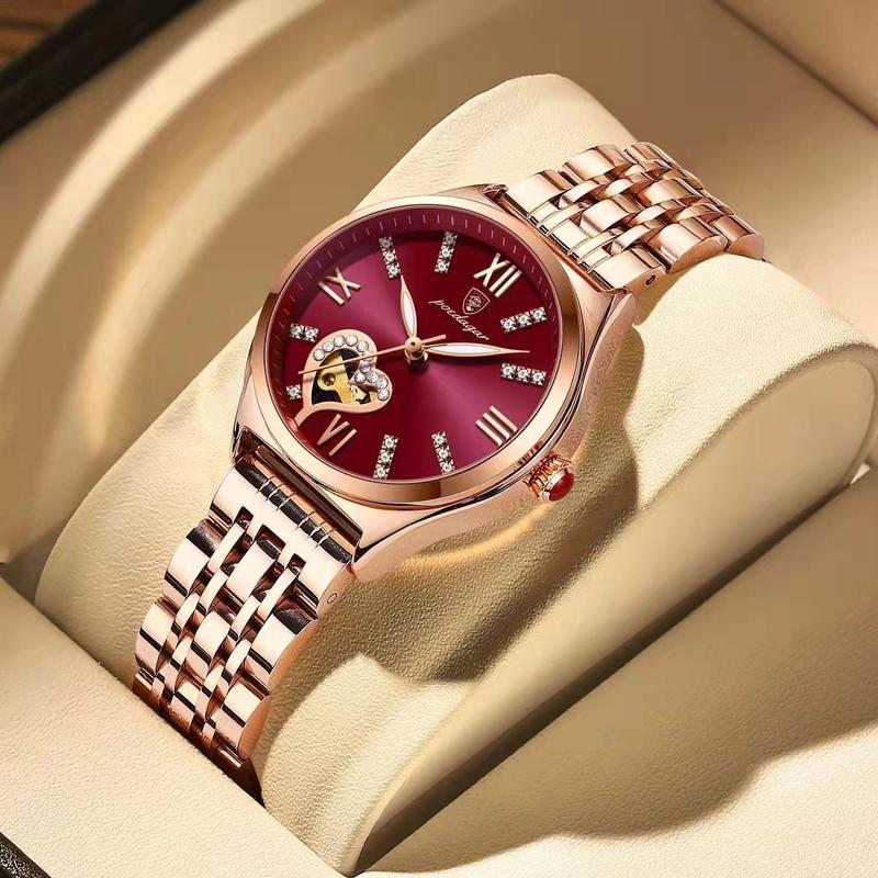 Swiss Classic Waterproof Luminous Women's Automatic Mechanical Watch Female Student Korean Style Fashionable Durable High-End Steel Belt