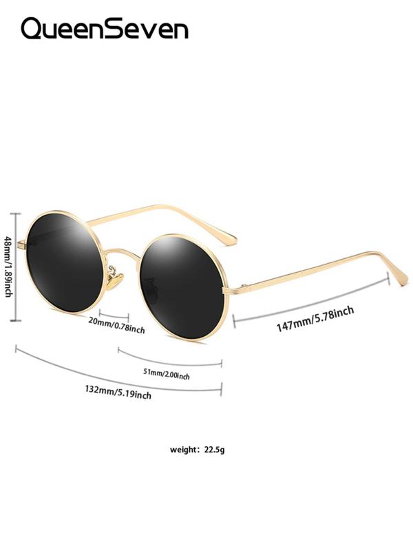 Unisex Punk Style Round Frame Sunglasses, Vintage Trendy Sunglasses, Fashionable Sunglasses for Outdoor Activities