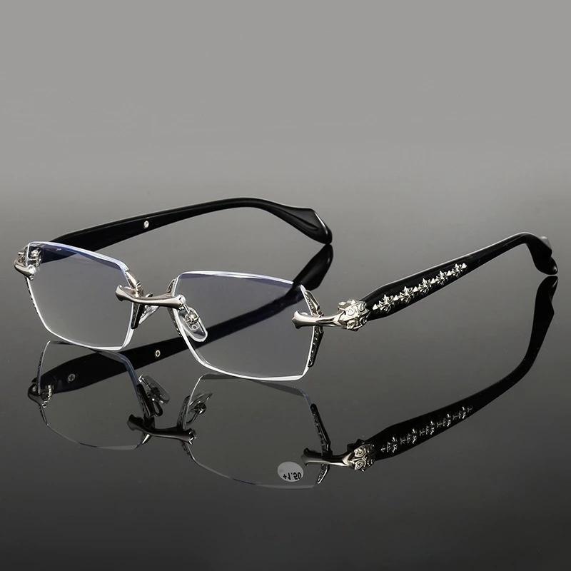 Chrome Hearts glasses Luxury high quality frameless blue light protection Unisex CH glasses