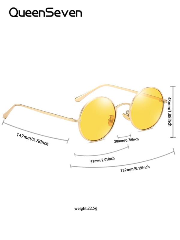 Unisex Punk Style Round Frame Sunglasses, Vintage Trendy Sunglasses, Fashionable Sunglasses for Outdoor Activities