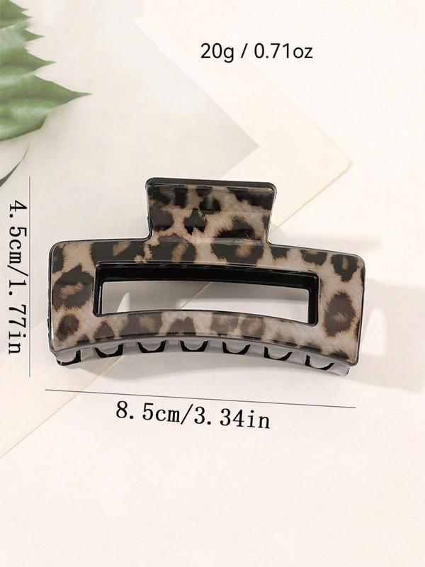 Leopard Pattern Square Hair Claws, Casual Versatile Hair Accessories for Women, Minimalist Headwear Suitable for Thick Hair, Fashion Hair Accessories for Party, Daily Clothing Decor