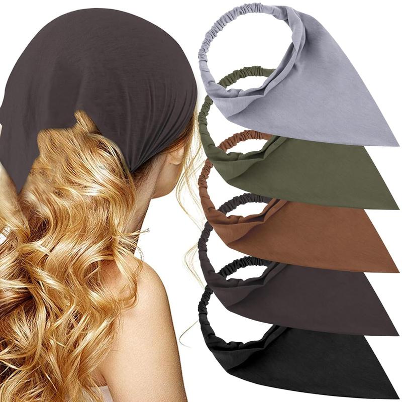 Bandana Headbands for Women Elastic Hair Bandana Scarf Headband Head Coverings for Women Large Boho Triangle Bandana Hair Coverings Handkerchief Headbands for Women Girls Hair Accessories