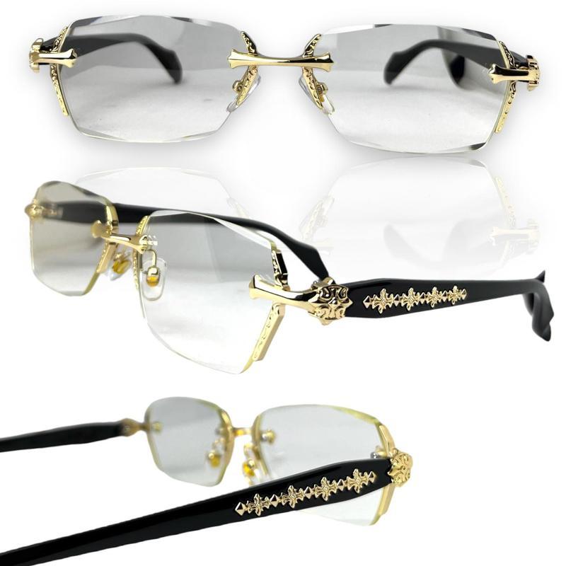 Chrome Hearts glasses Luxury high quality frameless blue light protection Unisex CH glasses