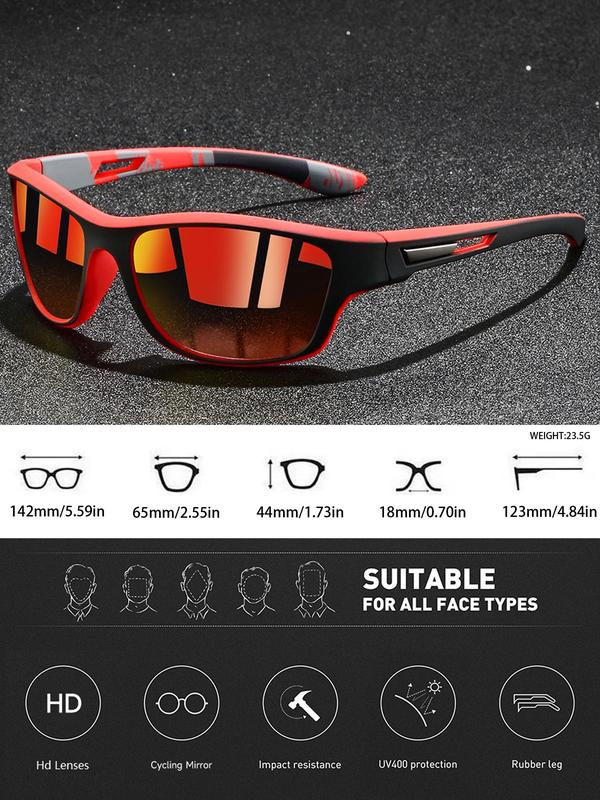 Unisex Sporty Square Frame Sunglasses, 2024 New Style Outdoor Sports Sun Protection Sunglasses, Fashionable Sunglasses for Men & Women, Travel Accessories