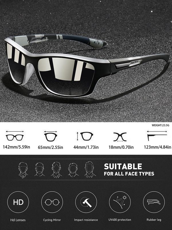 Unisex Sporty Square Frame Sunglasses, 2024 New Style Outdoor Sports Sun Protection Sunglasses, Fashionable Sunglasses for Men & Women, Travel Accessories