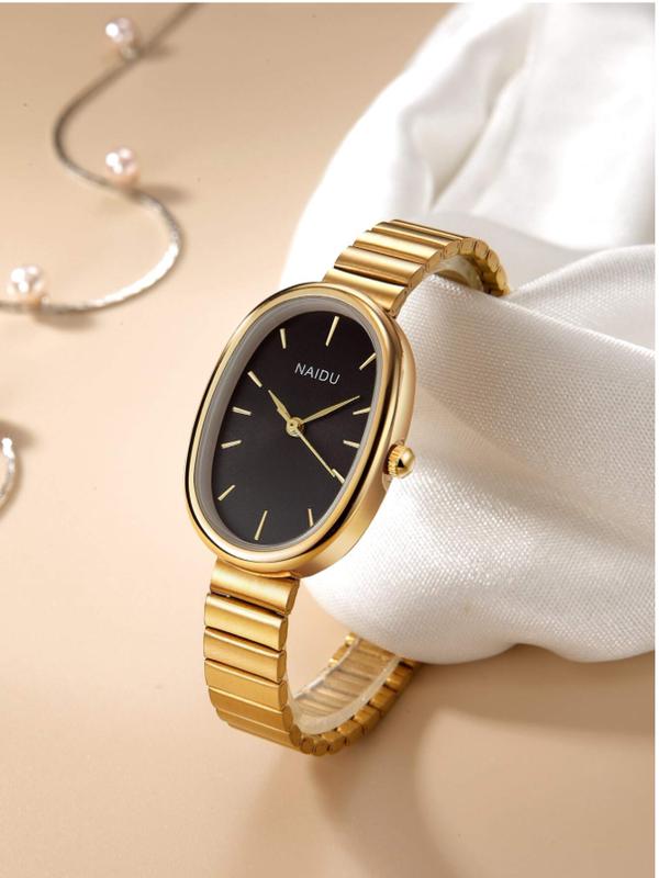 Vintage luxurious women's quartz watch, small round design for elegance and versatility