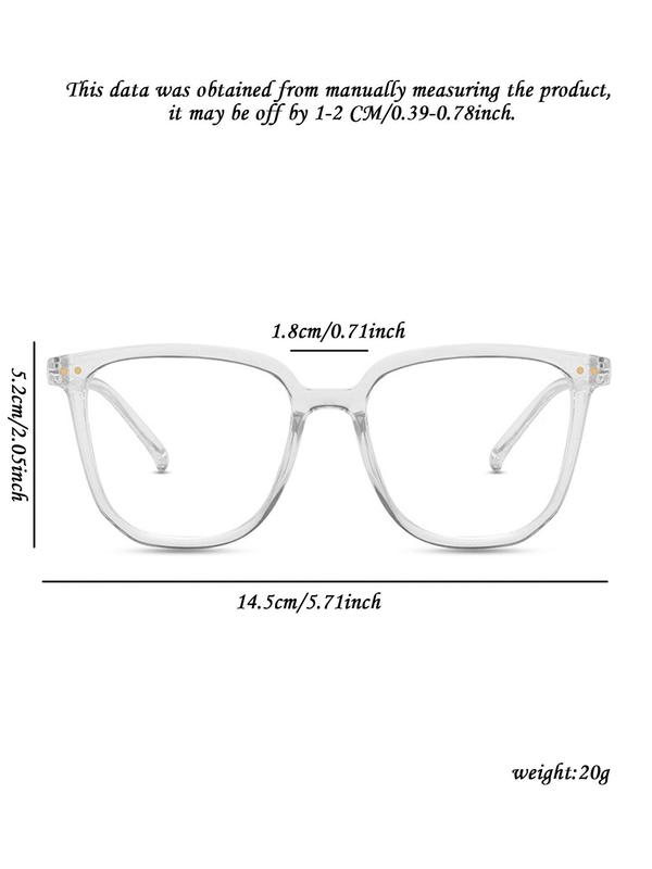 1 Pair Simple Eyeglasses for Men and Women, Fashion Large Irregular Square Frame Anti-blue Light Lenses for Everyday Use, Fashion Accessory for Travel