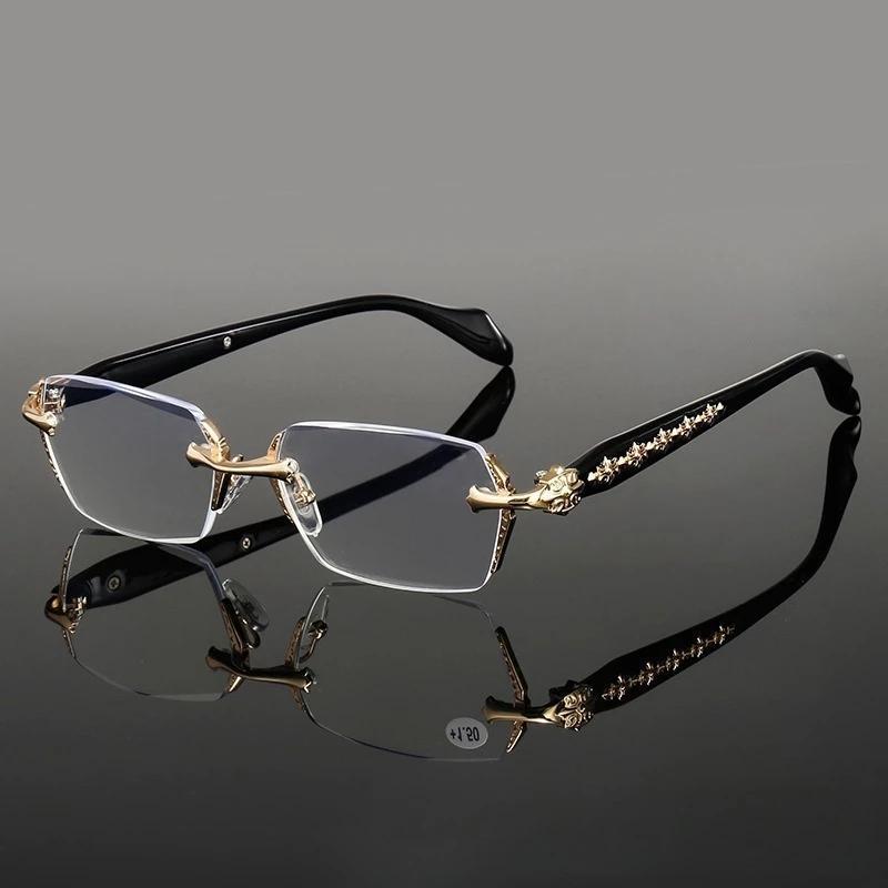 Chrome Hearts glasses Luxury high quality frameless blue light protection Unisex CH glasses