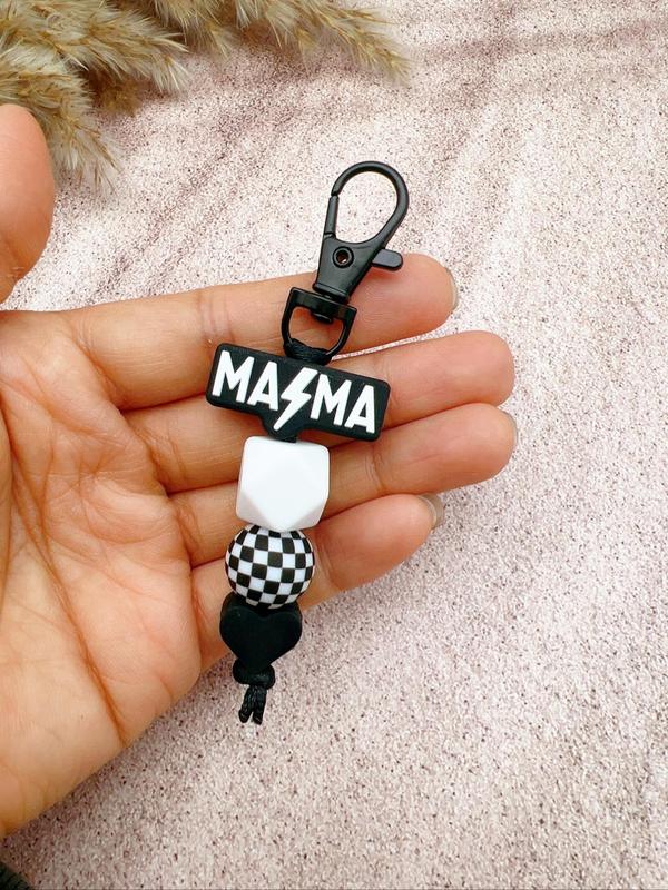 Creative Letter & Lightning Design Keychain, Cute Beaded Decor Keychain for Women & Men, Fashion Keychain for Daily Clothing Decor, Trendy All-match & Exquisite Keychain for Gift