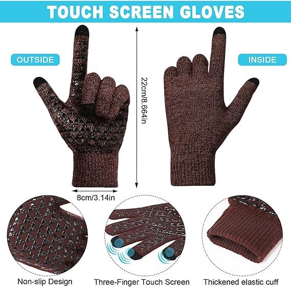 Unisex Winter Warm Set - Fleece-Lined Beanie, Scarf, Touchscreen Gloves & Socks for Outdoor Sports, Snow Activities, and Daily Comfort