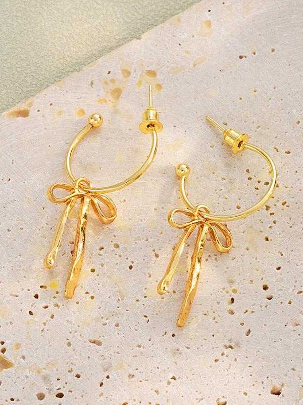 Women's Elegant Bowknot Design Dangle Earrings, Exquisite Trendy Dangle Earrings, Fashionable Jewelry for Women for Daily & Party Decoration