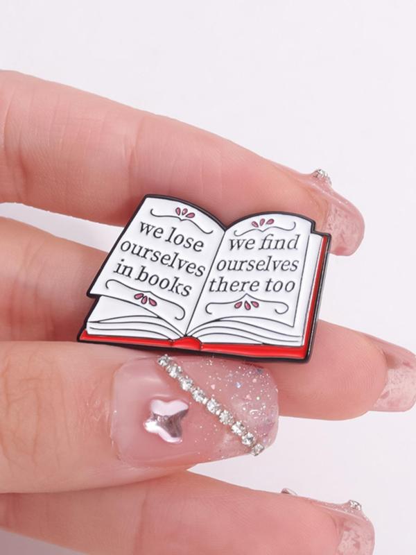 Unisex Novelty Book Design Brooch, 3 Counts Cute Book Themed Badge for Hat & Backpack & Clothes Decor, Fashion Accessories for Women & Men, Creative Gift for Book Lovers