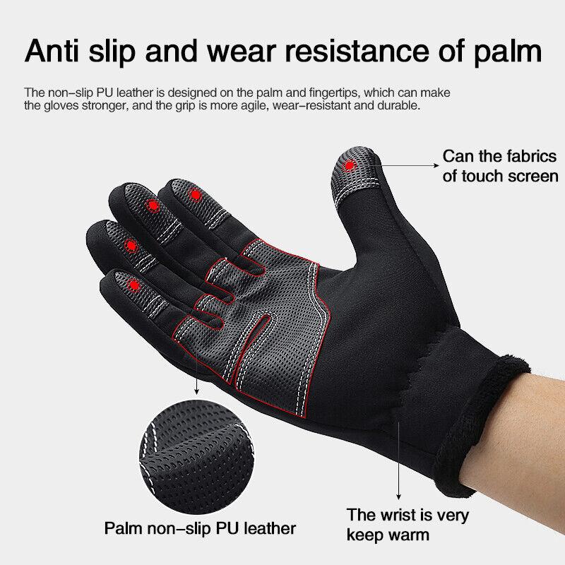 Winter Waterproof Gloves Cold Weather Keep Warm Touch Screen Full Fingers Gloves Windproof Touchscreen