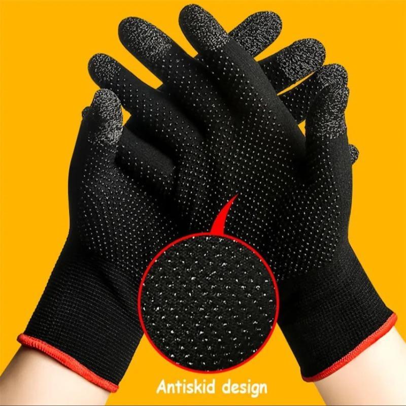 Ultra Thin Gaming Gloves, 1 Pair Breathable & Sweat-proof Mobile Phone Full Finger Glowers, Seamless Touch Screen Gloves for iPad Mobile Game Controller E-sports