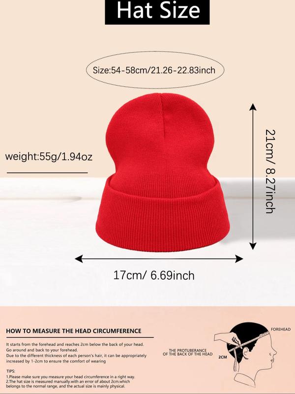 Solid Color Knitted Beanie Hat, Casual Outdoor Sports Hat for Men & Women, Fashion Accessories for Fall & Winter