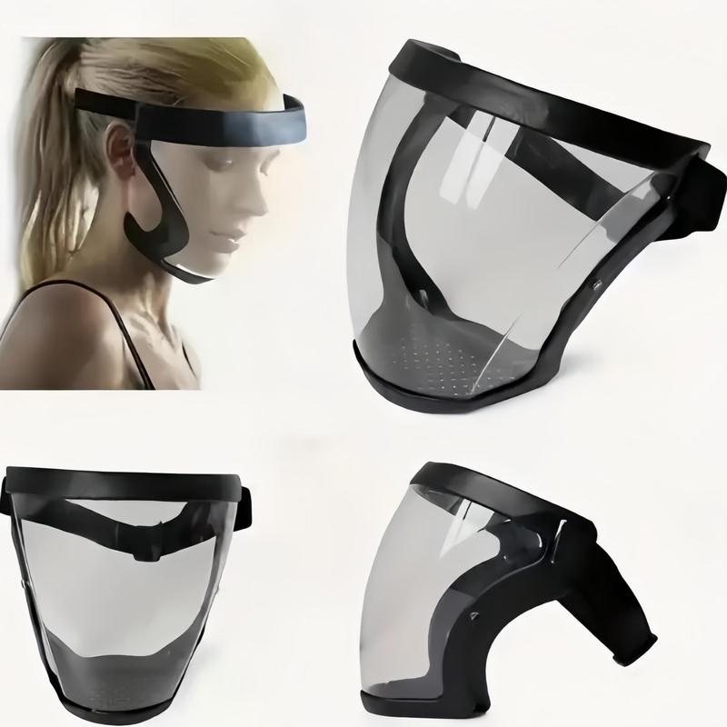 Clear Full Face Protective Mask, Transparent Face Shield, Suitable for Work, Outdoor Activities and Home Kitchen Safety