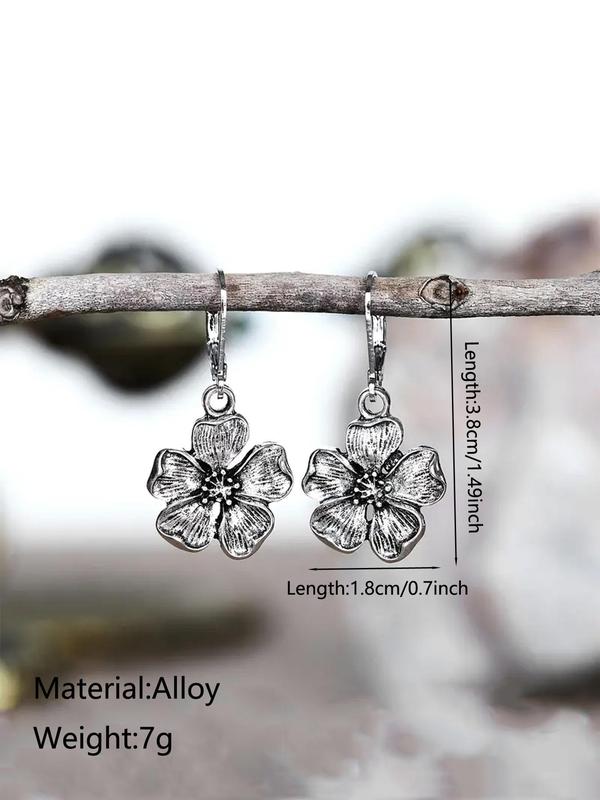 Boho Style Flower Design Dangle Earrings, Fashion Retro Dangle Earrings for Party, Daily Decor, Trendy All-match & Exquisite Vintage Jewelry for Birthday Gift