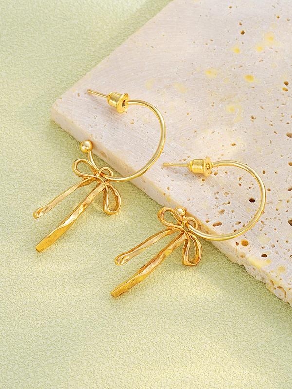 Women's Elegant Bowknot Design Dangle Earrings, Exquisite Trendy Dangle Earrings, Fashionable Jewelry for Women for Daily & Party Decoration