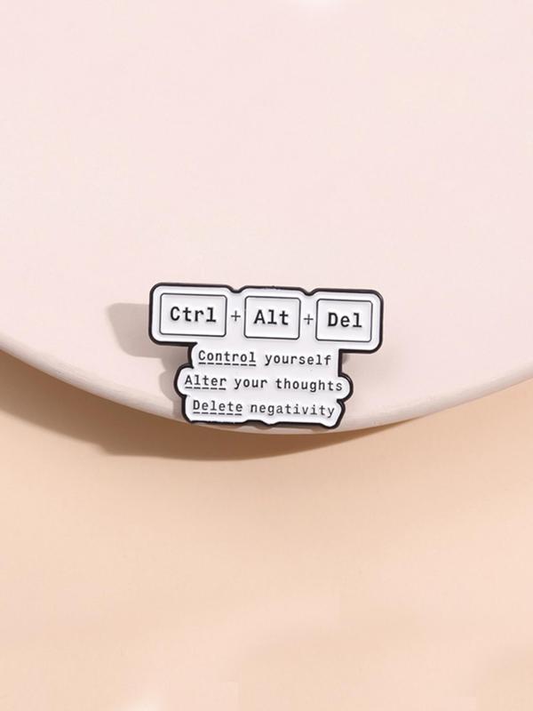 Creative Computer Control Key Design Brooch, Fashion Alloy Badge for Daily Clothing Decor, Trendy All-match & Exquisite Brooch for Birthday Gift