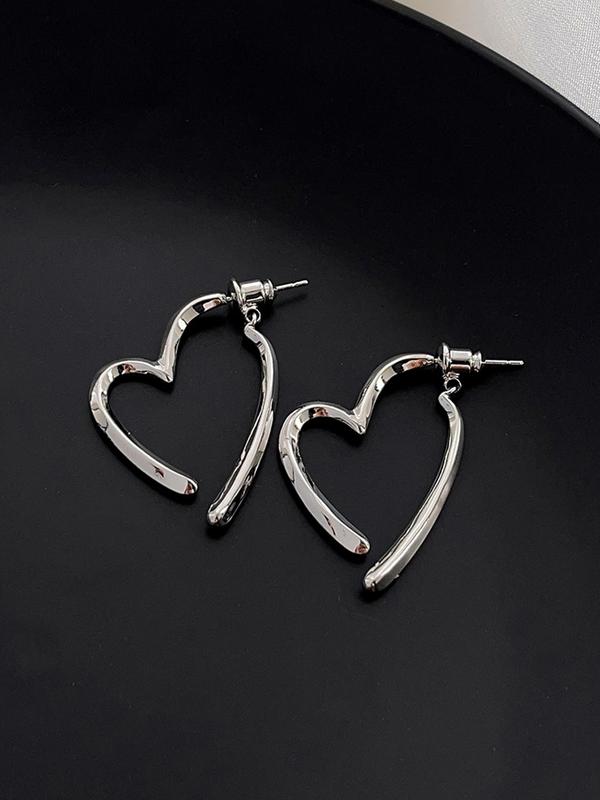 Fashionable Heart Shaped Dangle Earrings, 2024 New Style Fashion Jewelry for Party, Daily Clothing Decor, Trendy All-match & Exquisite Jewelry for Birthday Gift