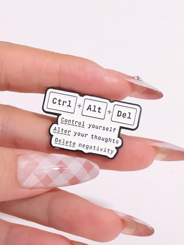 Creative Computer Control Key Design Brooch, Fashion Alloy Badge for Daily Clothing Decor, Trendy All-match & Exquisite Brooch for Birthday Gift