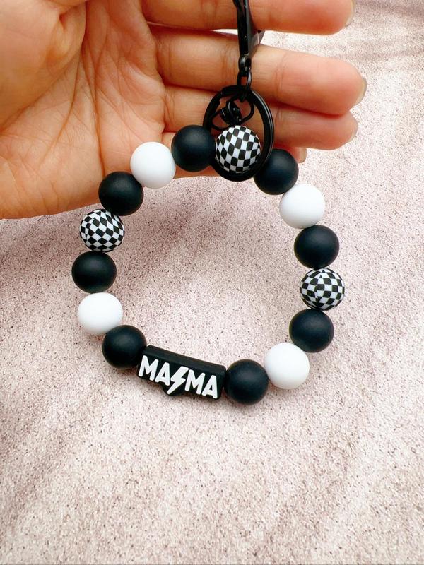 Creative Letter & Lightning Design Keychain, Cute Beaded Decor Keychain for Women & Men, Fashion Keychain for Daily Clothing Decor, Trendy All-match & Exquisite Keychain for Gift