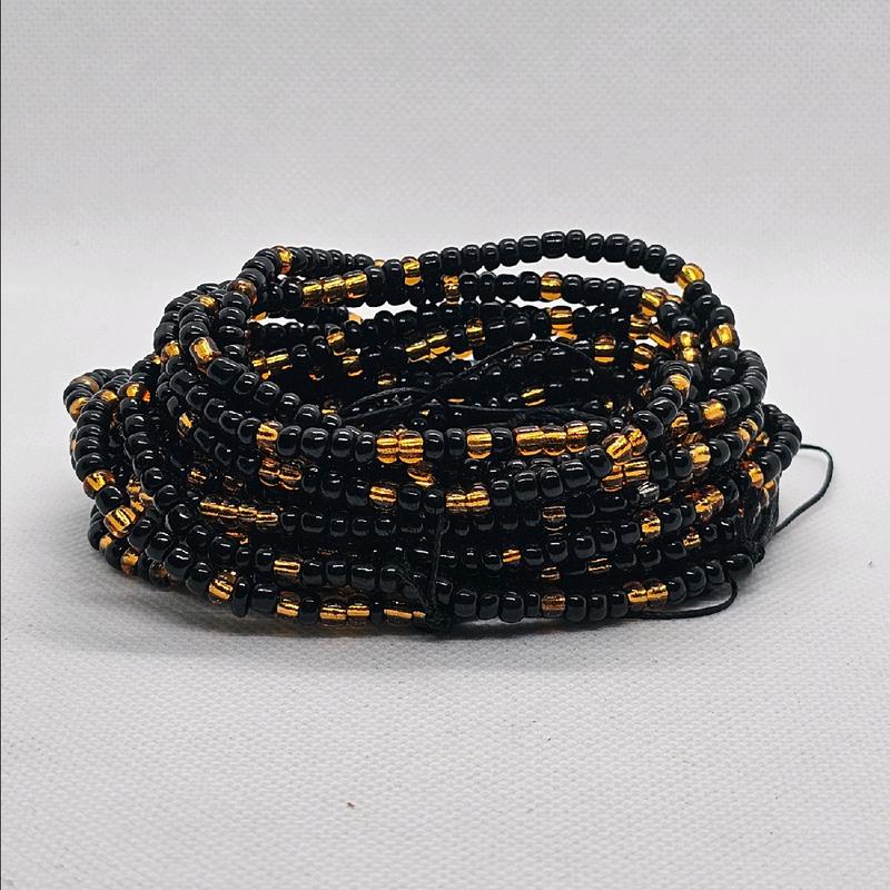 Black and gold waistbeads (tie-on 50 inch)