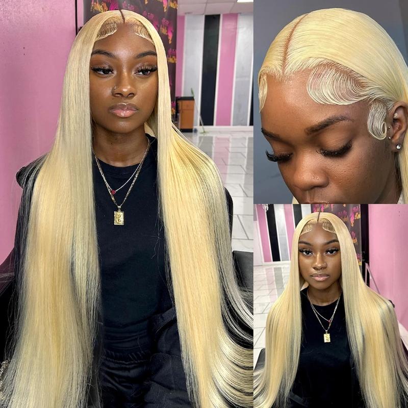 200% Density 13x6 HD Transparent 613 Blonde Lace Frontal Remy Hair Wigs 613 Bob Wig Brazilian Bone Straight 13x4 Lace Front Virgin Hair Wigs Buy 1 613 Blonde Wig Get 1 Pink Bag 1 HD Wig Cap 1 Brown Wig Cap and 1 Eyelashes hair  wigs