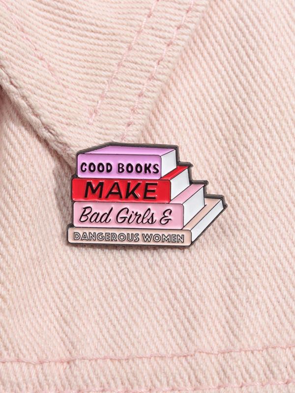 Unisex Novelty Book Design Brooch, 3 Counts Cute Book Themed Badge for Hat & Backpack & Clothes Decor, Fashion Accessories for Women & Men, Creative Gift for Book Lovers