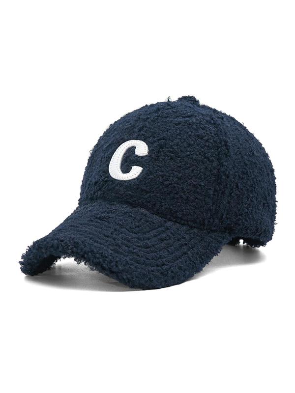 Letter Embroidery Baseball Cap, Casual Trendy Fuzzy Baseball Cap, Fashionable Hat for Fall & Winter for Women & Girls, Perfect Gift for Creative