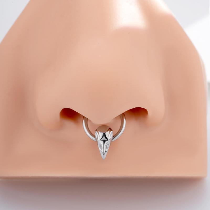 Oufer 16G Bird Head Skull Hinged Segment Septum Ring