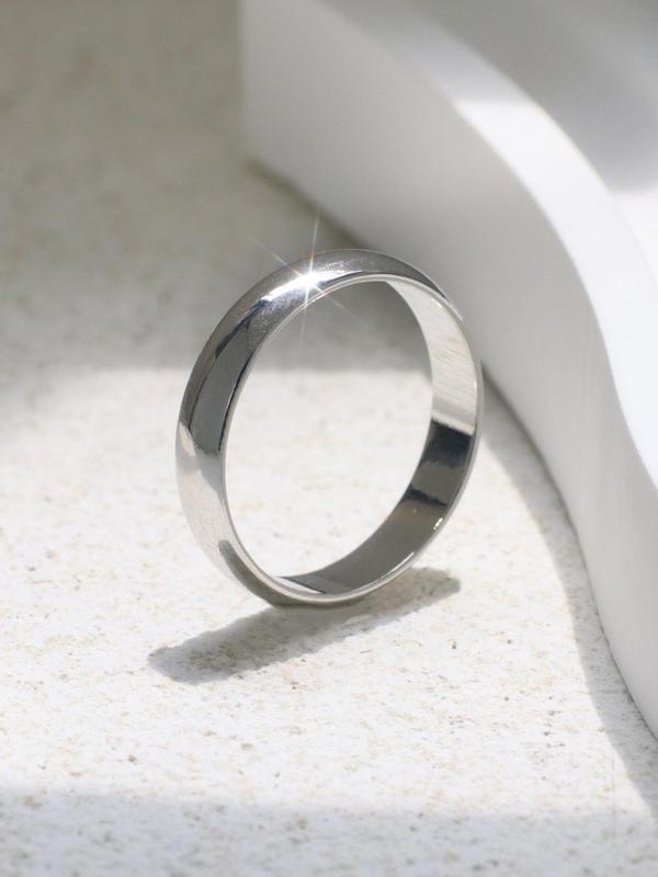 Elegant Plain Minimalist Promise Ring for Gf & Bf,  Fashion Cute Jewelry Accessories for Women, Casual Matching Jewelry for Party, Daily Clothing Decor As Xmas Gift