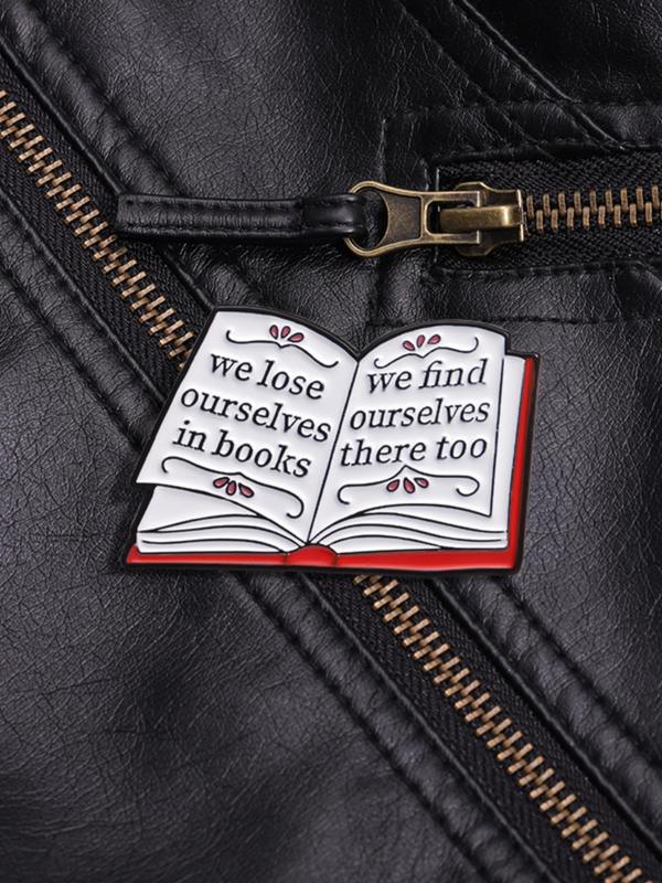 Unisex Novelty Book Design Brooch, 3 Counts Cute Book Themed Badge for Hat & Backpack & Clothes Decor, Fashion Accessories for Women & Men, Creative Gift for Book Lovers