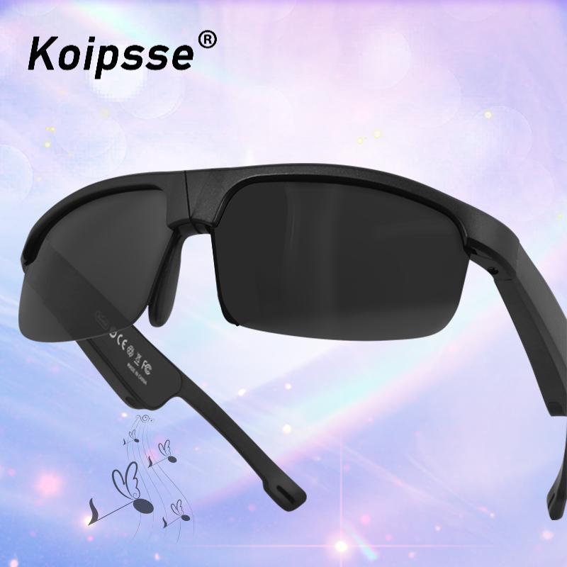 Koipsse Smart Glasses, Wireless Smart Glasses, Outdoor Sun Protective Glasses, Long Battery Life Wireless Connection V5.3 with Mic