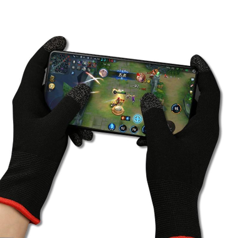 Ultra Thin Gaming Gloves, 1 Pair Breathable & Sweat-proof Mobile Phone Full Finger Glowers, Seamless Touch Screen Gloves for iPad Mobile Game Controller E-sports