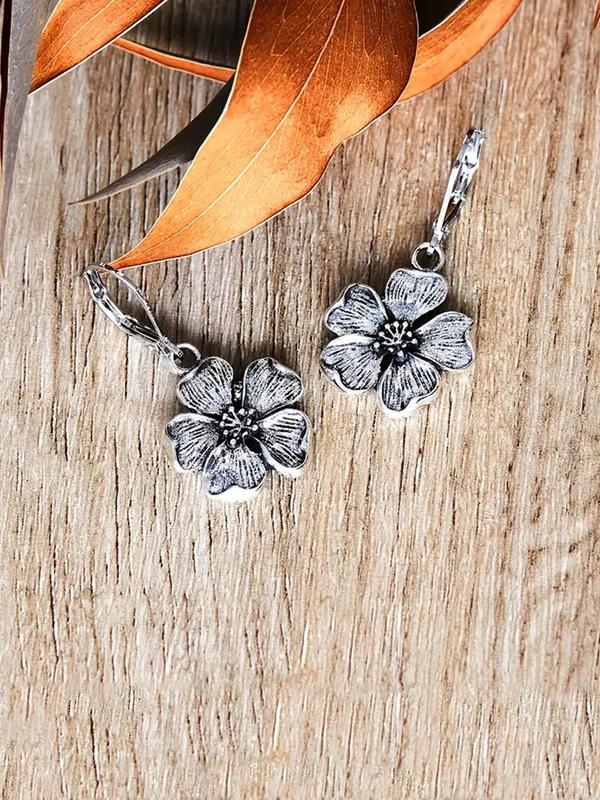 Boho Style Flower Design Dangle Earrings, Fashion Retro Dangle Earrings for Party, Daily Decor, Trendy All-match & Exquisite Vintage Jewelry for Birthday Gift