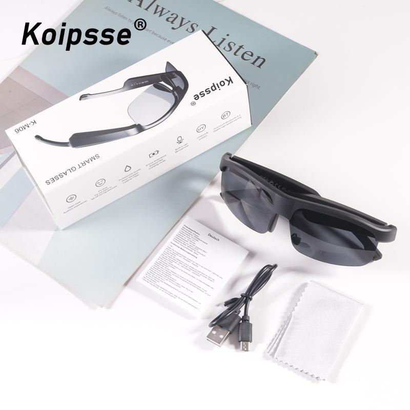 Koipsse Smart Glasses, Wireless Smart Glasses, Outdoor Sun Protective Glasses, Long Battery Life Wireless Connection V5.3 with Mic