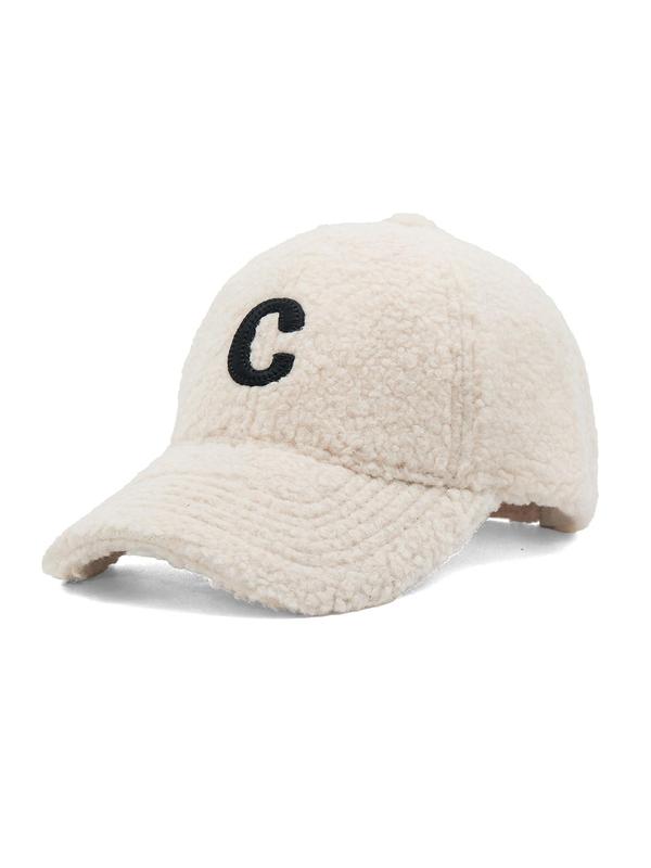 Letter Embroidery Baseball Cap, Casual Trendy Fuzzy Baseball Cap, Fashionable Hat for Fall & Winter for Women & Girls, Perfect Gift for Creative