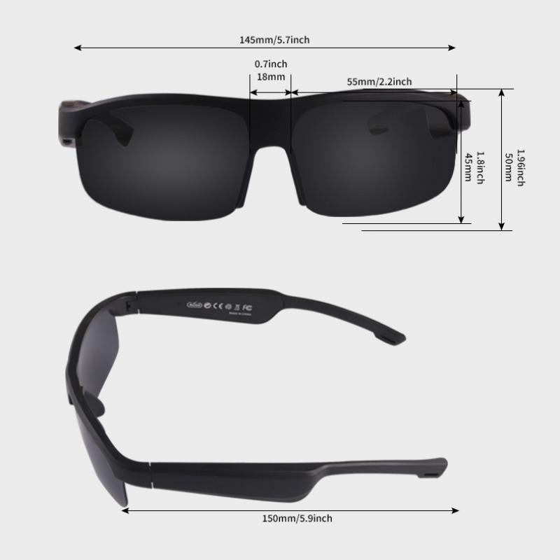 Koipsse Smart Glasses, Wireless Smart Glasses, Outdoor Sun Protective Glasses, Long Battery Life Wireless Connection V5.3 with Mic